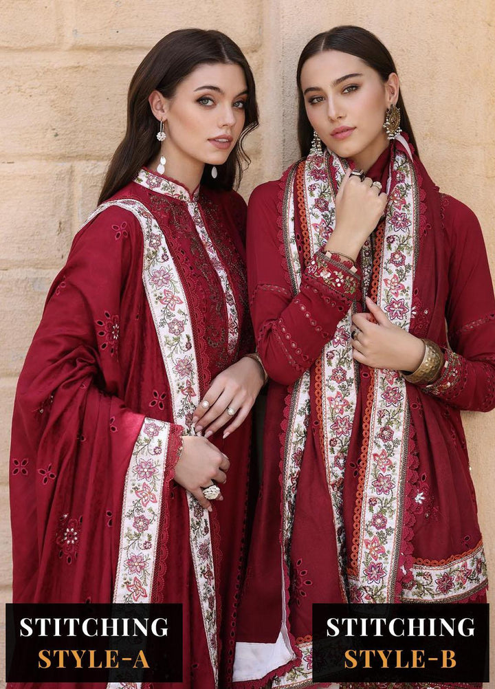 Noor By Saadia Asad Embroidered Linen Suits Unstitched 3 Piece NSA23WS D7 - Winter Collection