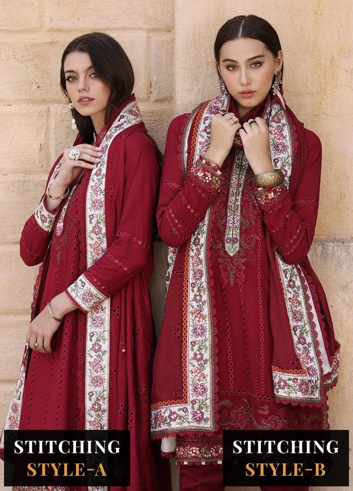 Noor By Saadia Asad Embroidered Linen Suits Unstitched 3 Piece NSA23WS D7 - Winter Collection
