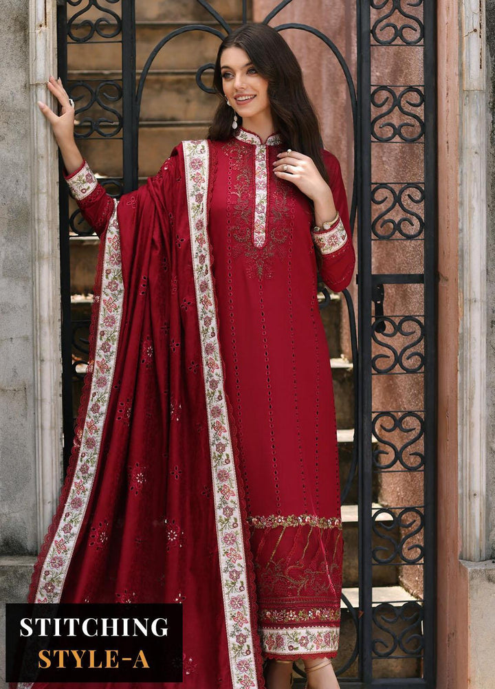 Noor By Saadia Asad Embroidered Linen Suits Unstitched 3 Piece NSA23WS D7 - Winter Collection