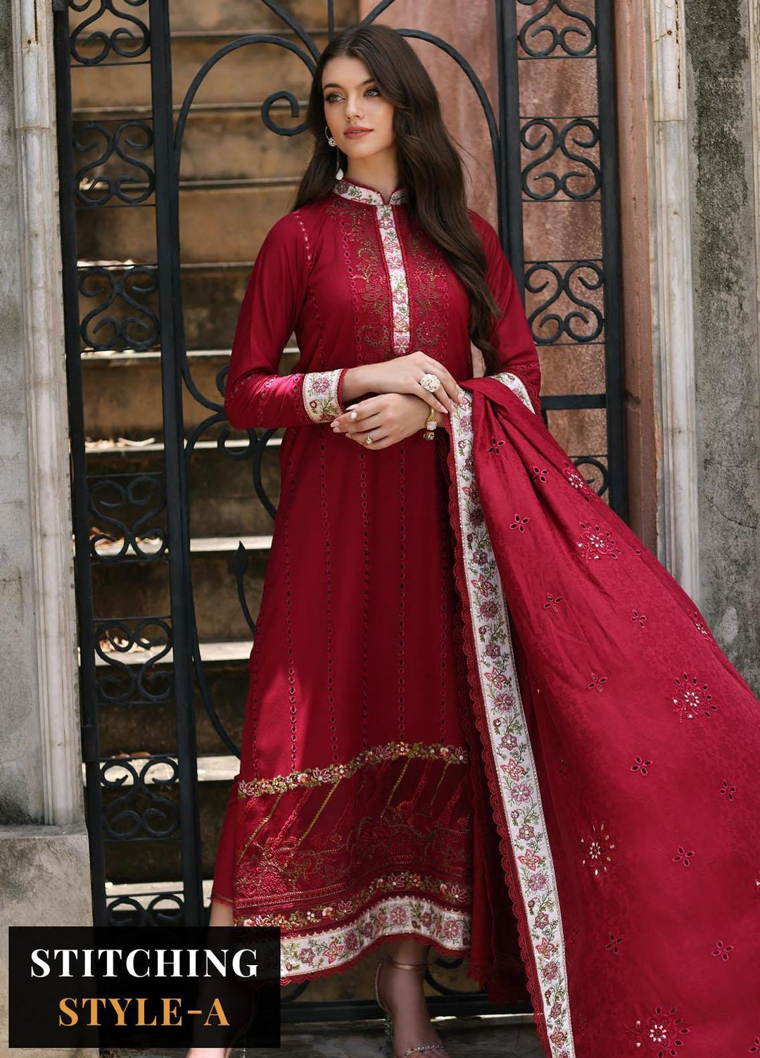 Noor By Saadia Asad Embroidered Linen Suits Unstitched 3 Piece NSA23WS D7 - Winter Collection