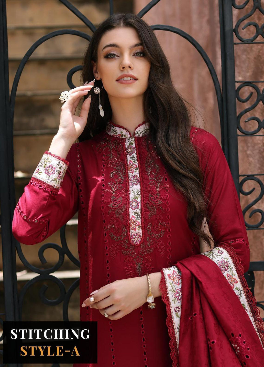 Noor By Saadia Asad Embroidered Linen Suits Unstitched 3 Piece NSA23WS D7 - Winter Collection