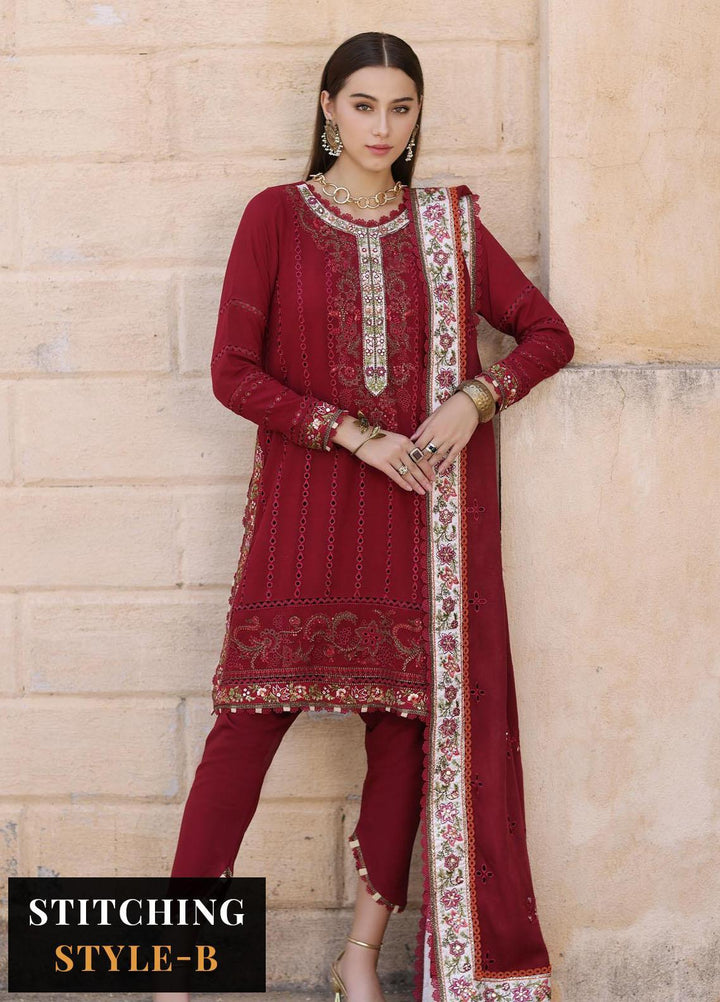 Noor By Saadia Asad Embroidered Linen Suits Unstitched 3 Piece NSA23WS D7 - Winter Collection