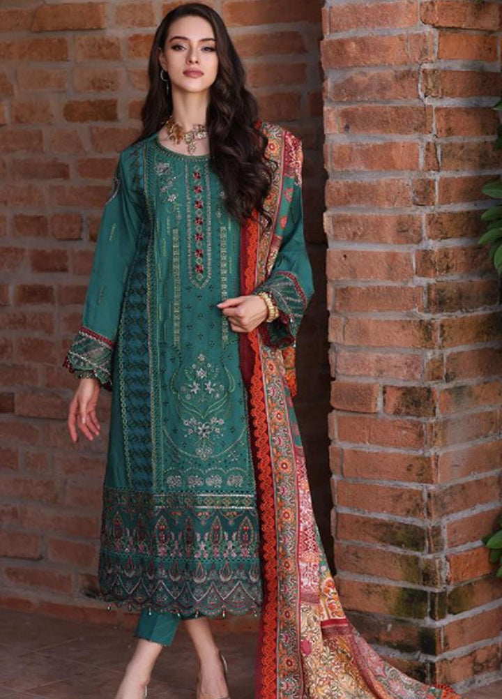 Noor By Saadia Asad Embroidered Linen Suits Unstitched 3 Piece NSA23WS D8 - Winter Collection