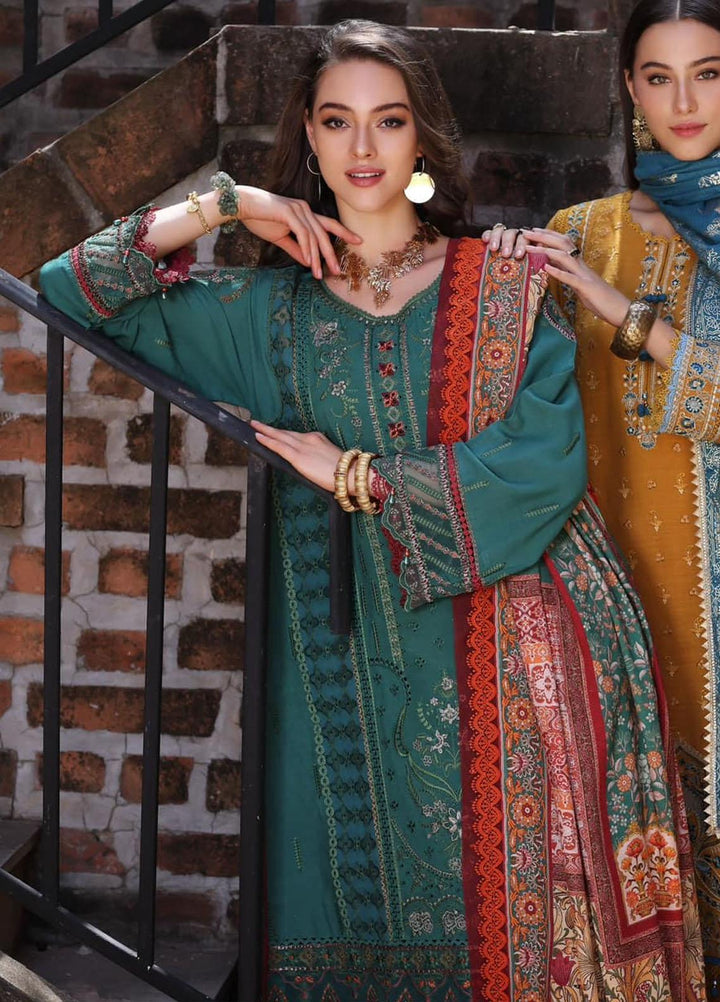 Noor By Saadia Asad Embroidered Linen Suits Unstitched 3 Piece NSA23WS D8 - Winter Collection