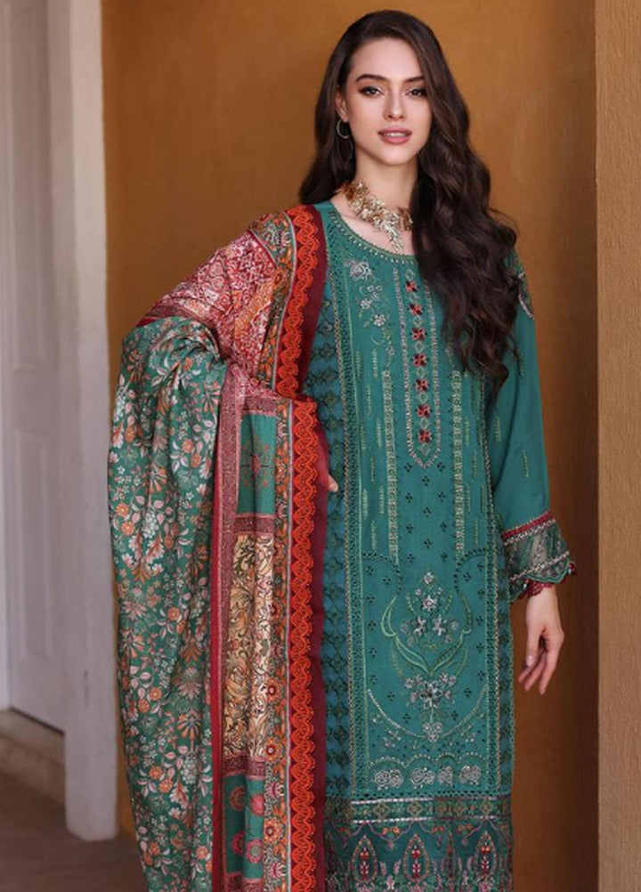 Noor By Saadia Asad Embroidered Linen Suits Unstitched 3 Piece NSA23WS D8 - Winter Collection