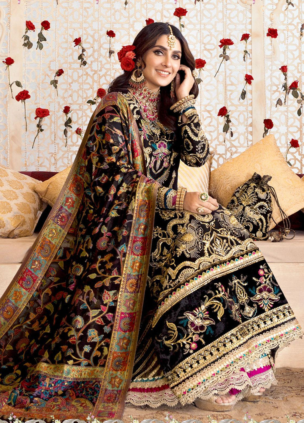Noor by Saadia Asad Embroidered Net Suits Unstitched 3 Piece SA21WD D1 - Wedding Collection