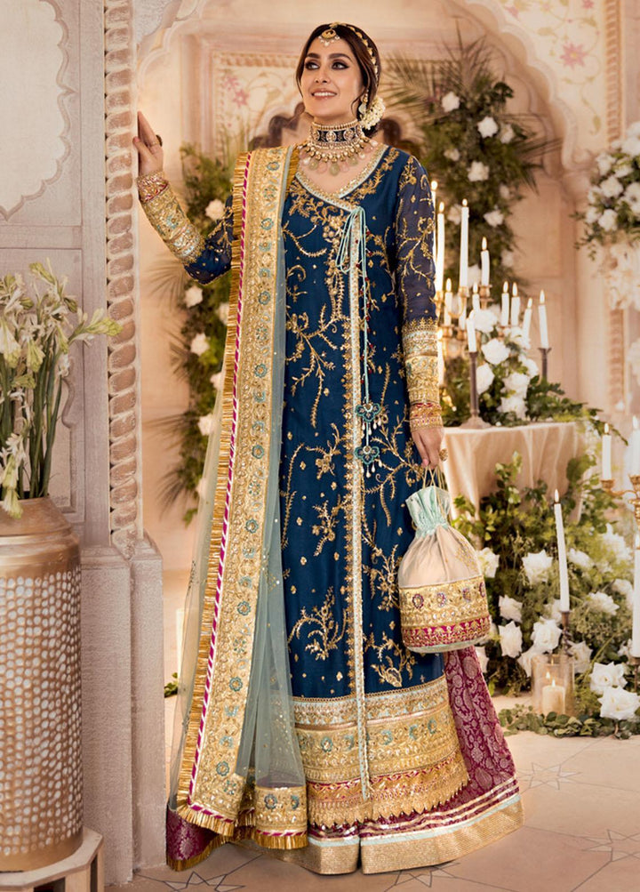 Noor by Saadia Asad Embroidered Chiffon Suits Unstitched 3 Piece SA21WD D5 - Wedding Collection