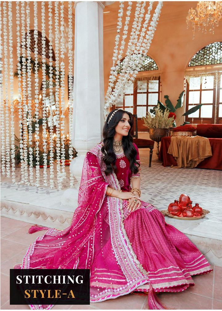 Noor By Saadia Asad Embroidered Velvet Suits Unstitched 3 Piece NSA22WD D1 Miran - Wedding Collection