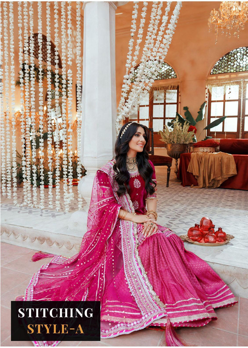 Noor By Saadia Asad Embroidered Velvet Suits Unstitched 3 Piece NSA22WD D1 Miran - Wedding Collection