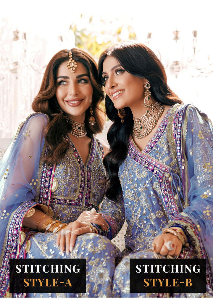 Noor By Saadia Asad Embroidered Chiffon Suits Unstitched 3 Piece NSA22WD D2 Sitareh - Wedding Collection