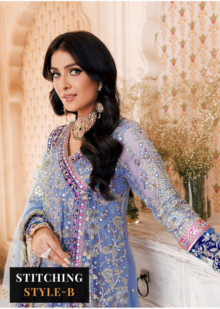 Noor By Saadia Asad Embroidered Chiffon Suits Unstitched 3 Piece NSA22WD D2 Sitareh - Wedding Collection