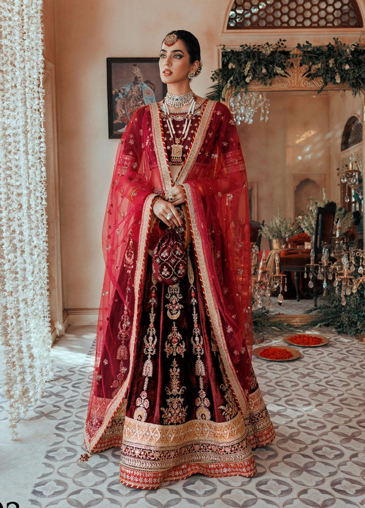 Noor By Saadia Asad Embroidered Raw Silk Suits Unstitched 3 Piece NSA22WD D3 Banafsheh - Wedding Collection
