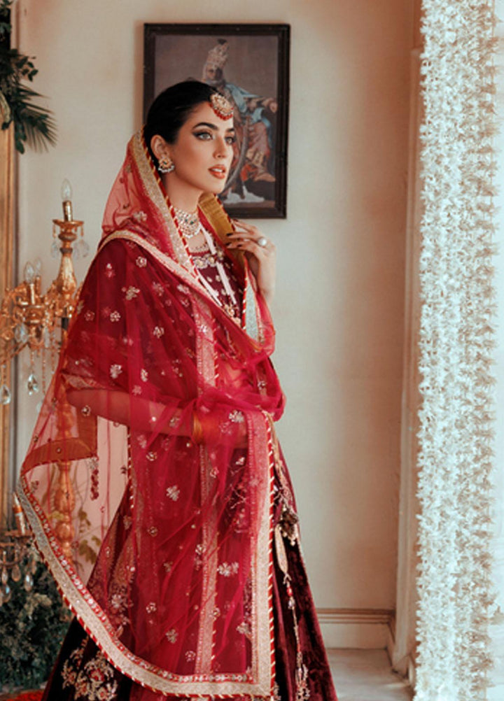 Noor By Saadia Asad Embroidered Raw Silk Suits Unstitched 3 Piece NSA22WD D3 Banafsheh - Wedding Collection