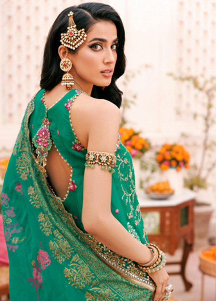 Noor By Saadia Asad Embroidered Chiffon Suits Unstitched 3 Piece NSA22WD D4 Kyra - Wedding Collection