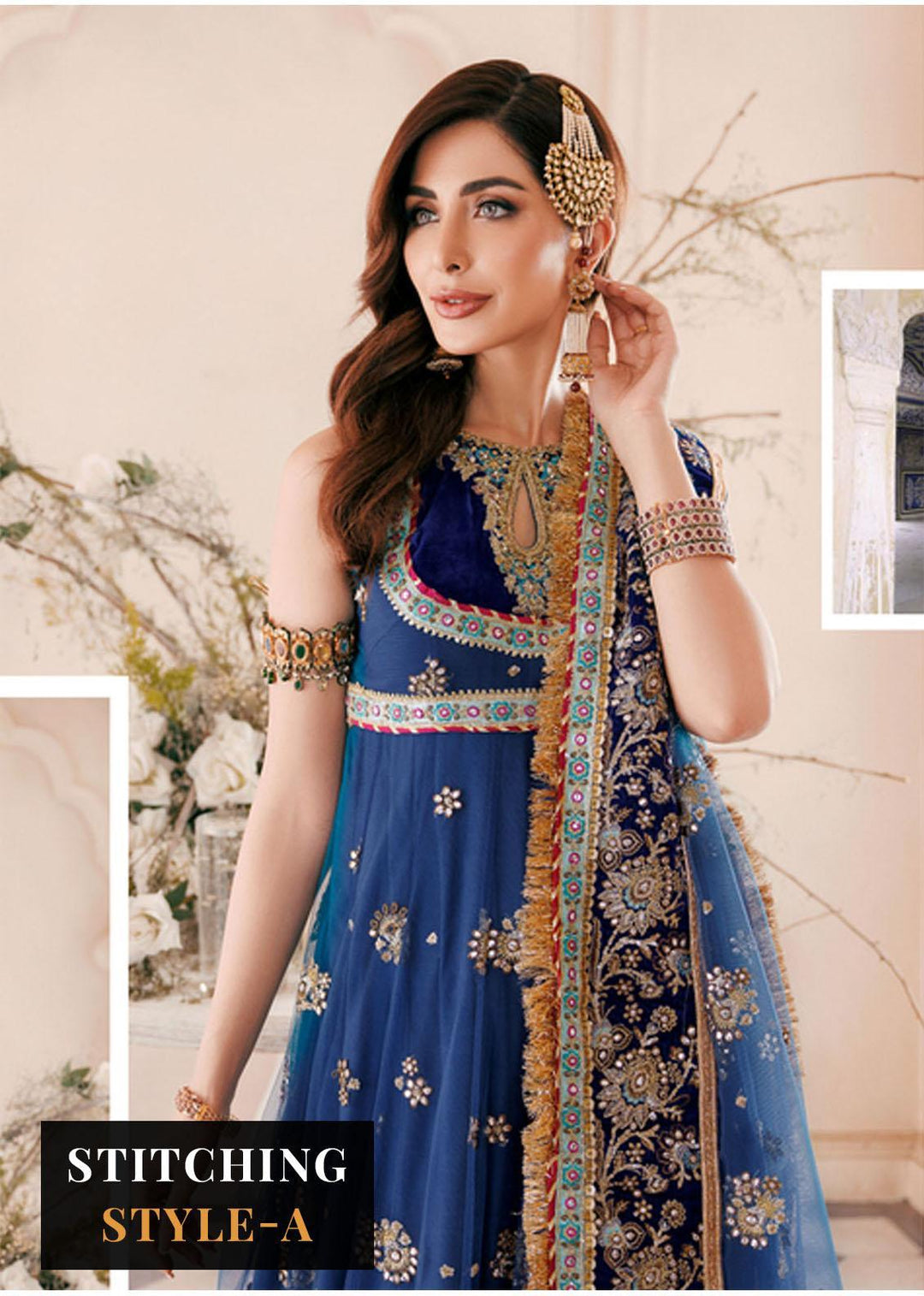 Noor By Saadia Asad Embroidered Net Suits Unstitched 3 Piece NSA22WD D6 Kiriana - Wedding Collection