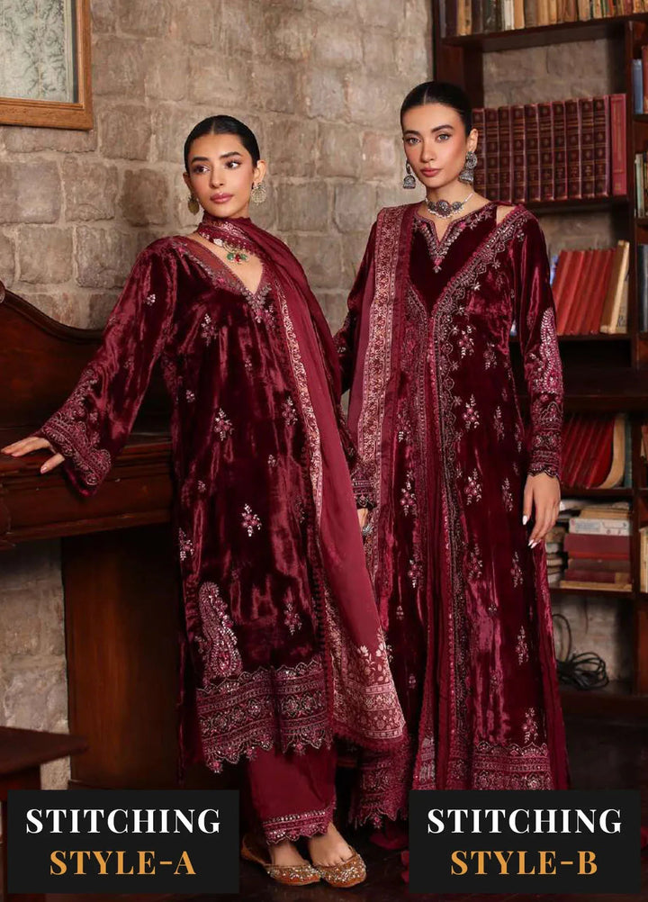Noor by Saadia Asad Embroidered Suit Unstitched 3 Piece NSA24SW D-1 Qais - Winter Collection