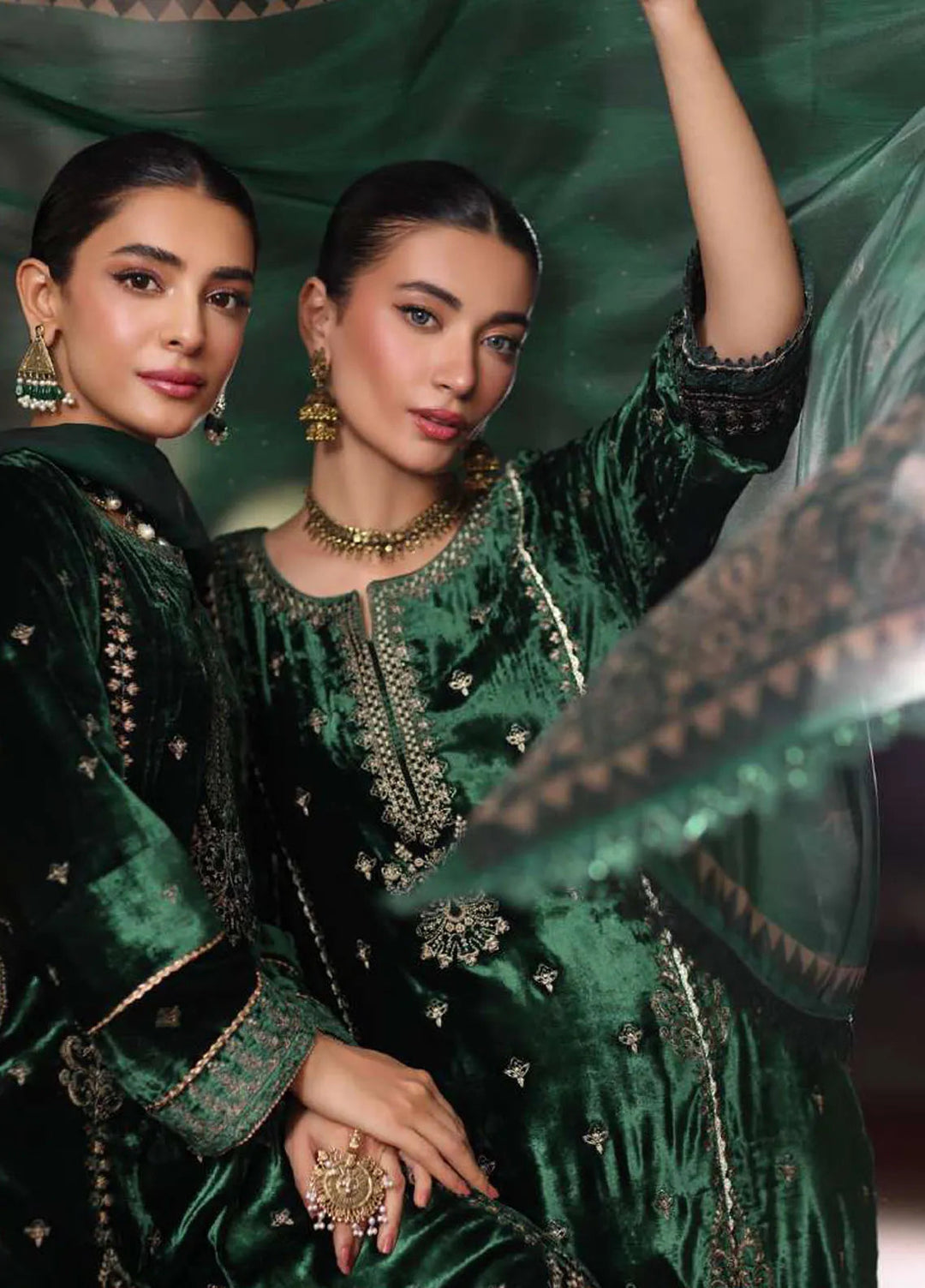 Noor by Saadia Asad Embroidered Suit Unstitched 3 Piece NSA24SW D-11 Gurez - Winter Collection