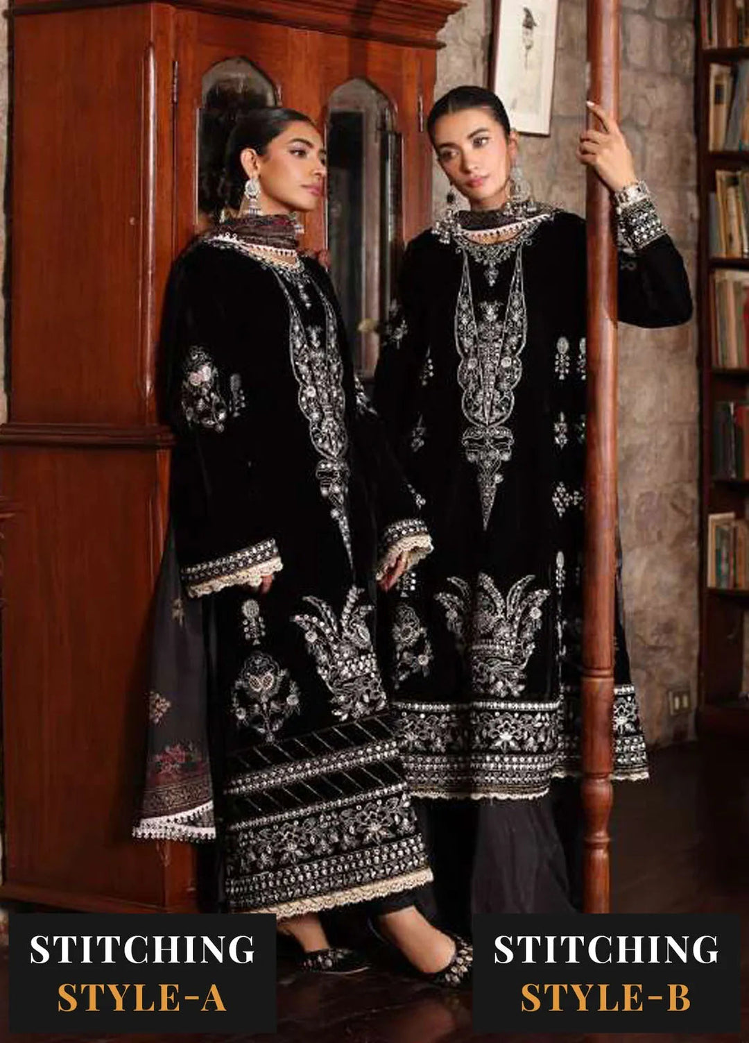 Noor by Saadia Asad Embroidered Suit Unstitched 3 Piece NSA24SW D-12 Pareeha - Winter Collection