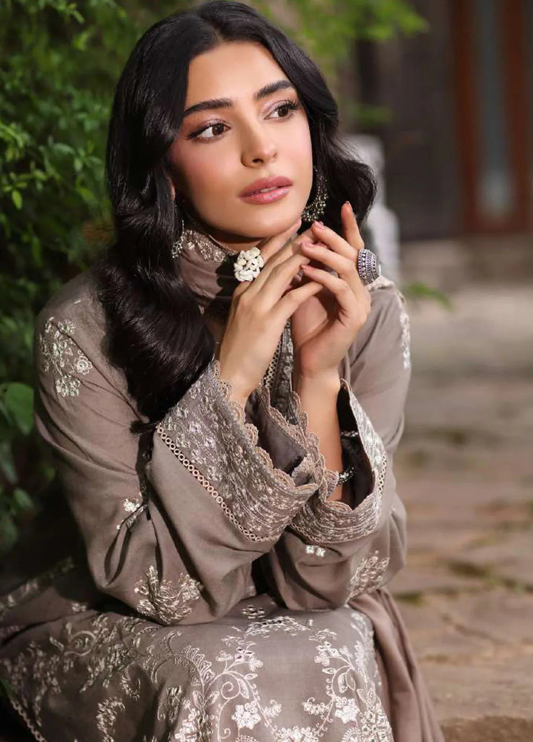 Noor by Saadia Asad Embroidered Suit Unstitched 3 Piece NSA24SW D-2 Harud - Winter Collection