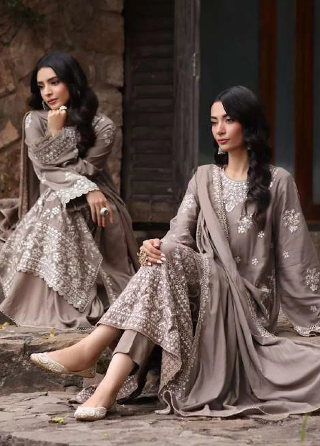 Noor by Saadia Asad Embroidered Suit Unstitched 3 Piece NSA24SW D-2 Harud - Winter Collection