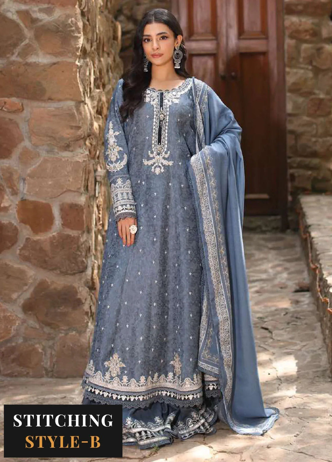 Noor by Saadia Asad Embroidered Suit Unstitched 3 Piece NSA24SW D-3 Zuva - Winter Collection