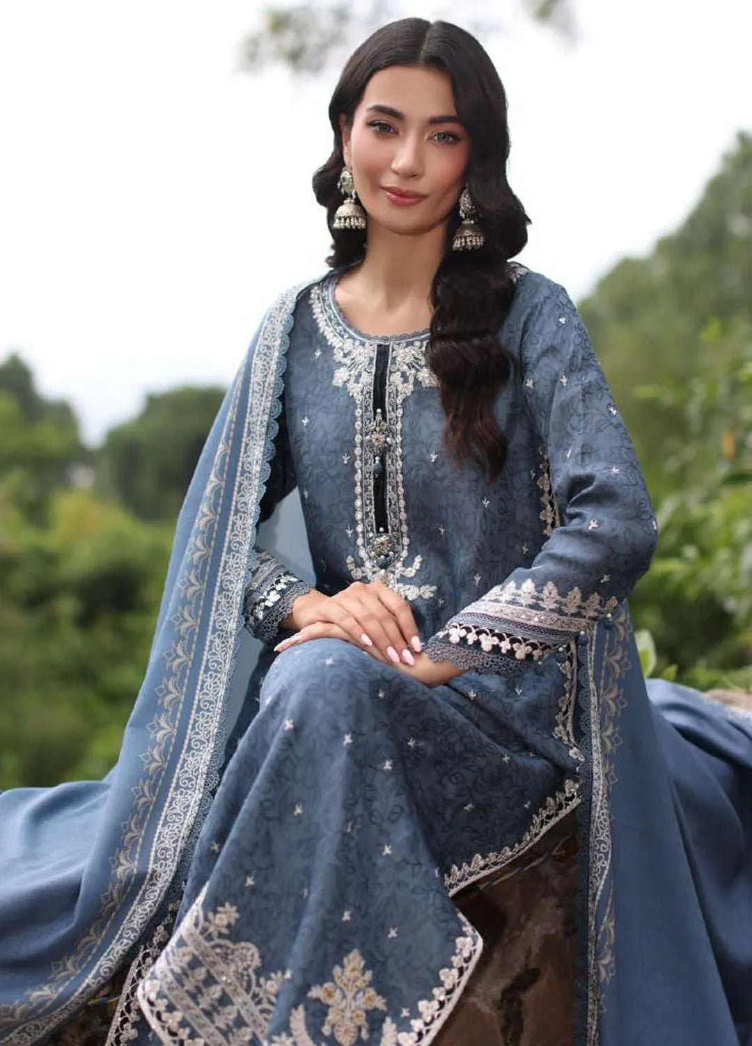 Noor by Saadia Asad Embroidered Suit Unstitched 3 Piece NSA24SW D-3 Zuva - Winter Collection