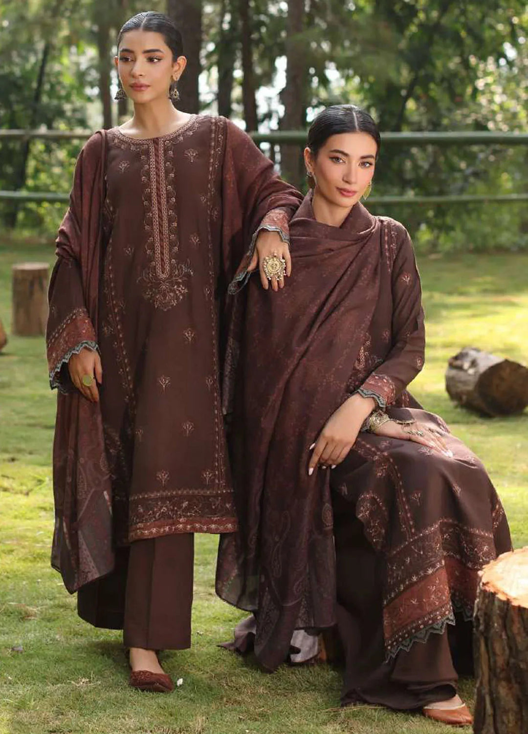 Noor by Saadia Asad Embroidered Suit Unstitched 3 Piece NSA24SW D-4 Mysa - Winter Collection