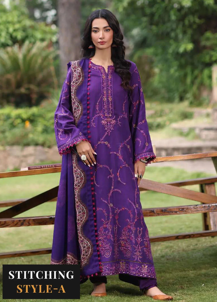 Noor by Saadia Asad Embroidered Suit Unstitched 3 Piece NSA24SW D-6 Gul-E-Lal - Winter Collection