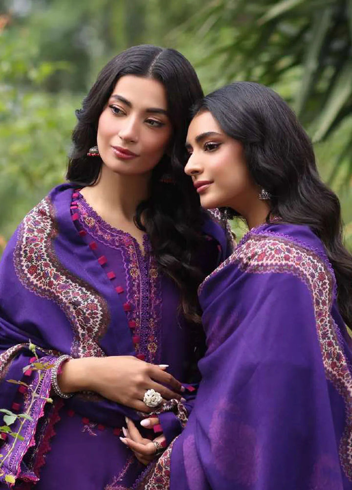 Noor by Saadia Asad Embroidered Suit Unstitched 3 Piece NSA24SW D-6 Gul-E-Lal - Winter Collection