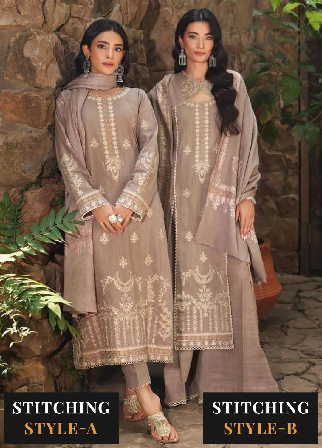 Noor by Saadia Asad Embroidered Suit Unstitched 3 Piece NSA24SW D-7 Zeenaz - Winter Collection