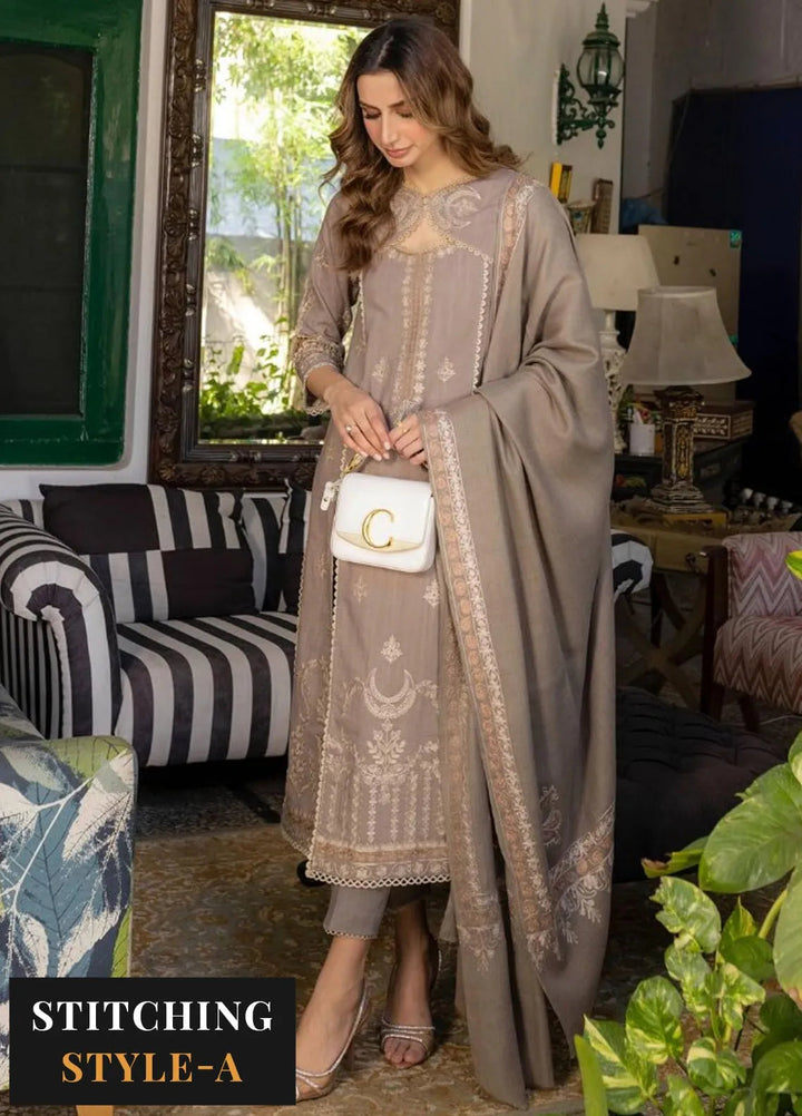 Noor by Saadia Asad Embroidered Suit Unstitched 3 Piece NSA24SW D-7 Zeenaz - Winter Collection