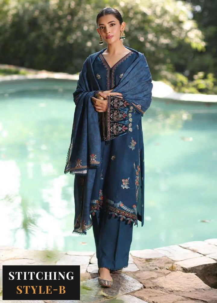 Noor by Saadia Asad Embroidered Suit Unstitched 3 Piece NSA24SW D-8 Nayul - Winter Collection