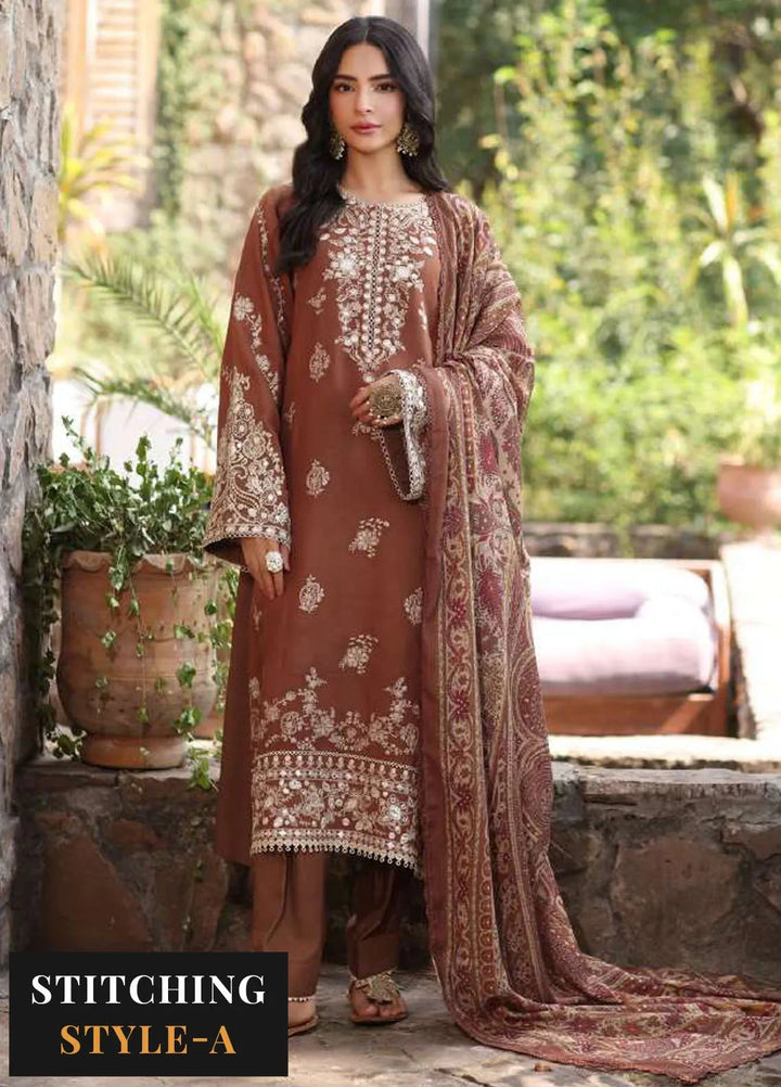 Noor by Saadia Asad Embroidered Suit Unstitched 3 Piece NSA24SW D-9 Doon - Winter Collection
