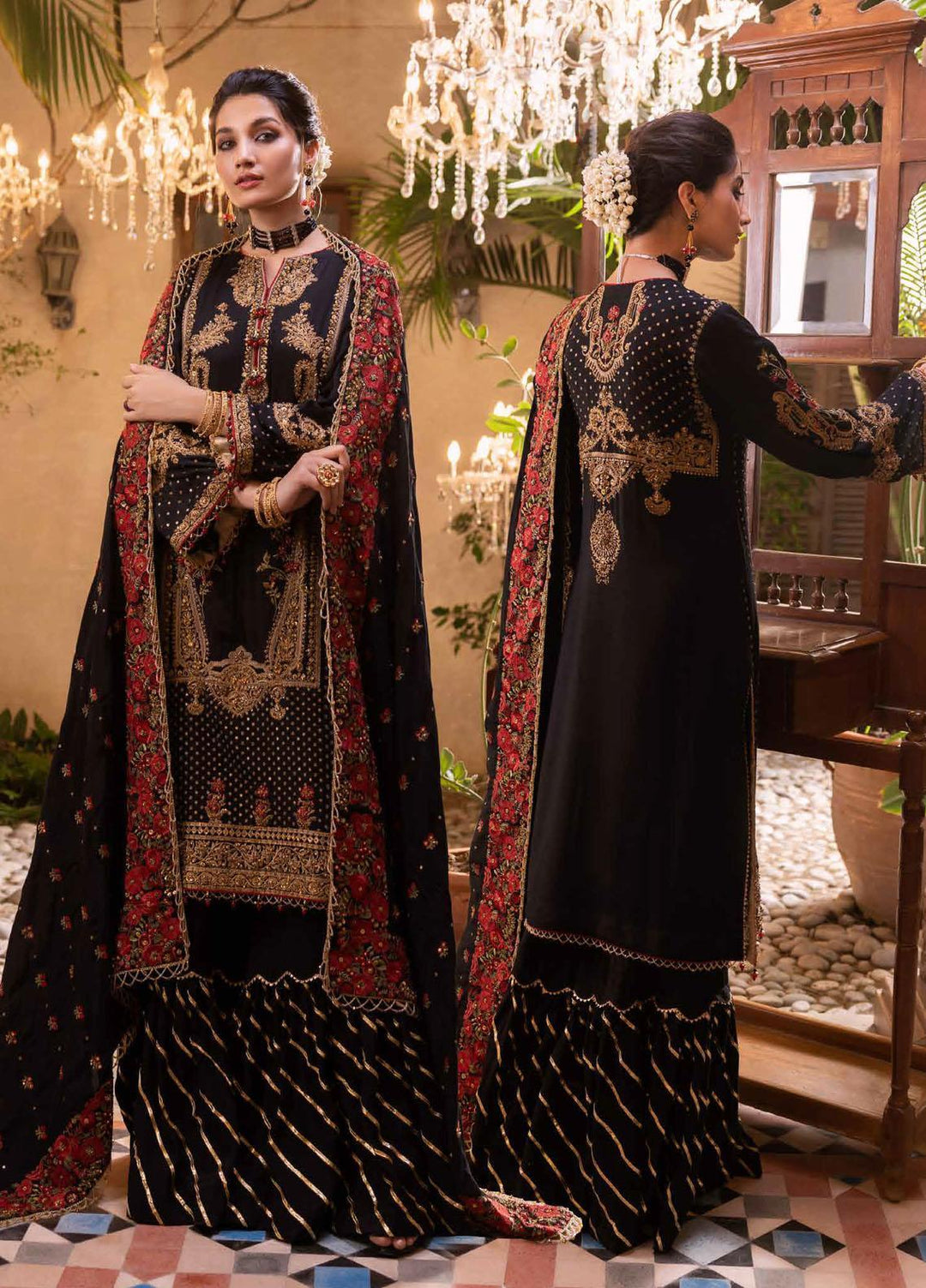 Noor-E-Chasham By Gul Ahmed Embroidered Raw Silk Suits Unstitched 3 Piece GA22NC-V2 NS-22019 - Luxury Collection