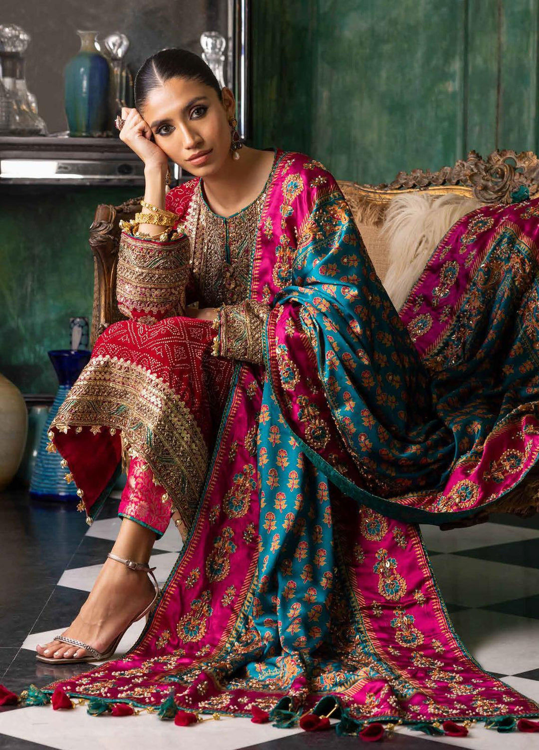 Noor-E-Chasham By Gul Ahmed Embroidered Velvet Suits Unstitched 3 Piece GA22NC-V2 NS-22027 - Luxury Collection