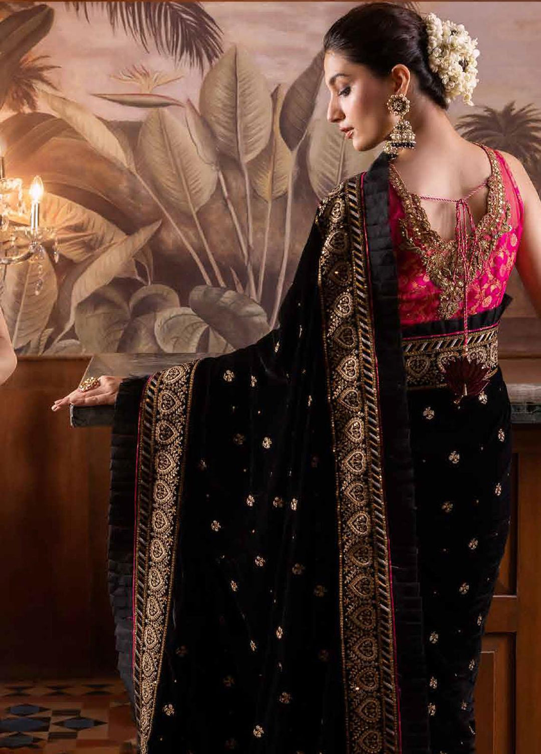 Noor-E-Chasham By Gul Ahmed Embroidered Zari Saree Unstitched 3 Piece GA22NC-V2 NS-22028 - Luxury Collection