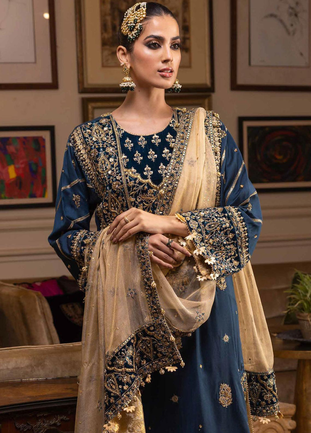 Noor-E-Chasham By Gul Ahmed Embroidered cotton silk Suits Unstitched 3 Piece GA22NC-V2 NS-22032 - Luxury Collection