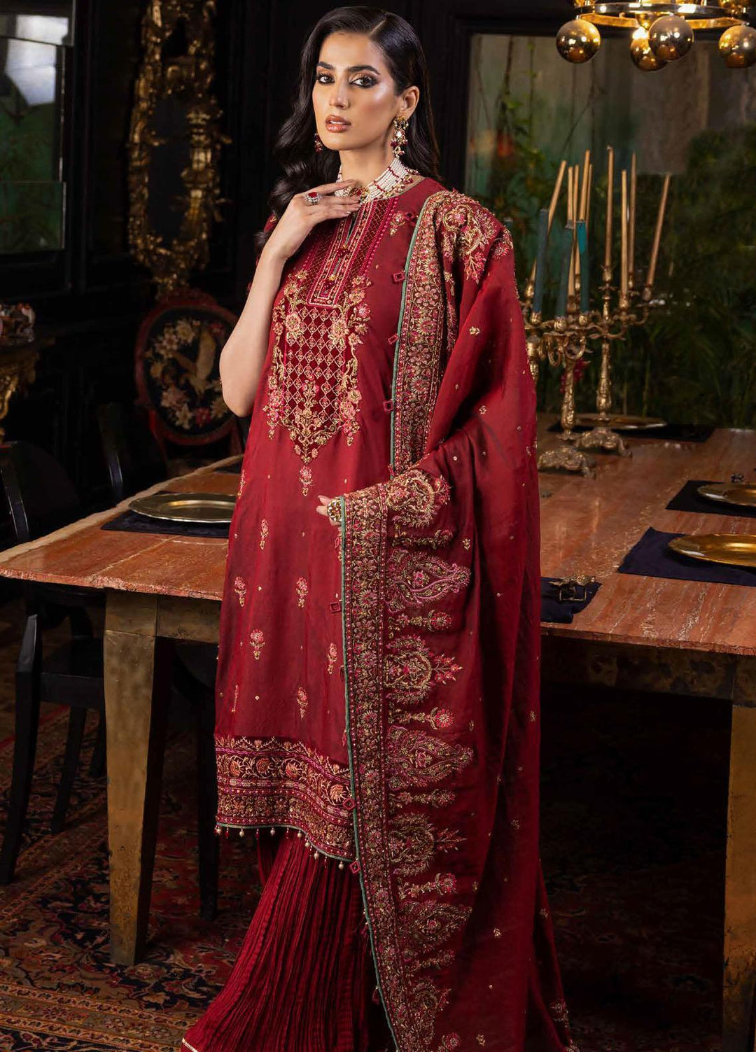 Noor-E-Chasham By Gul Ahmed Embroidered Yarn Suits Unstitched 3 Piece GA22NC-V2 NS-22034 - Luxury Collection