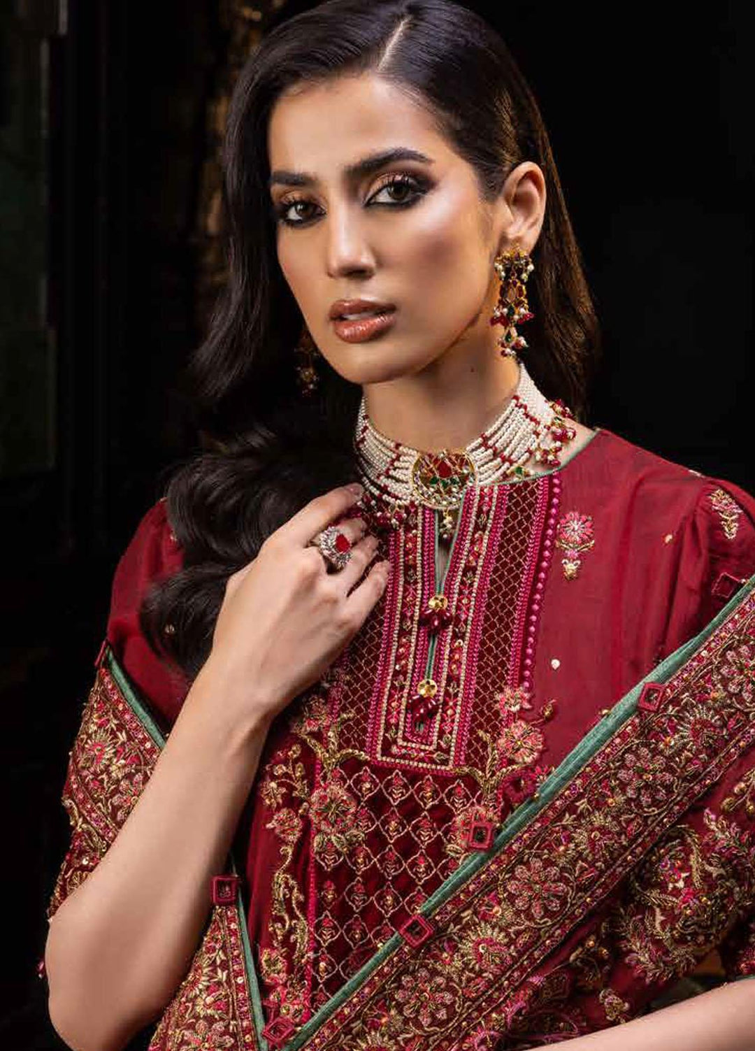 Noor-E-Chasham By Gul Ahmed Embroidered Yarn Suits Unstitched 3 Piece GA22NC-V2 NS-22034 - Luxury Collection