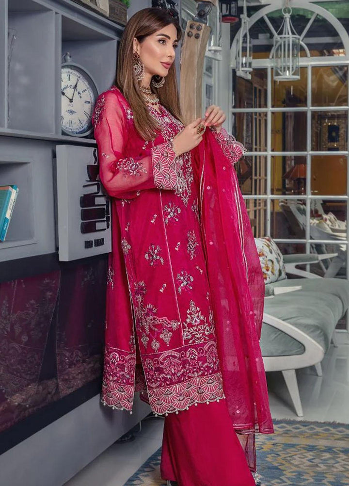 Malook By Shazia Ovais Pret Embroidered Organza 3 Piece Suit MLK23NJ Chashni