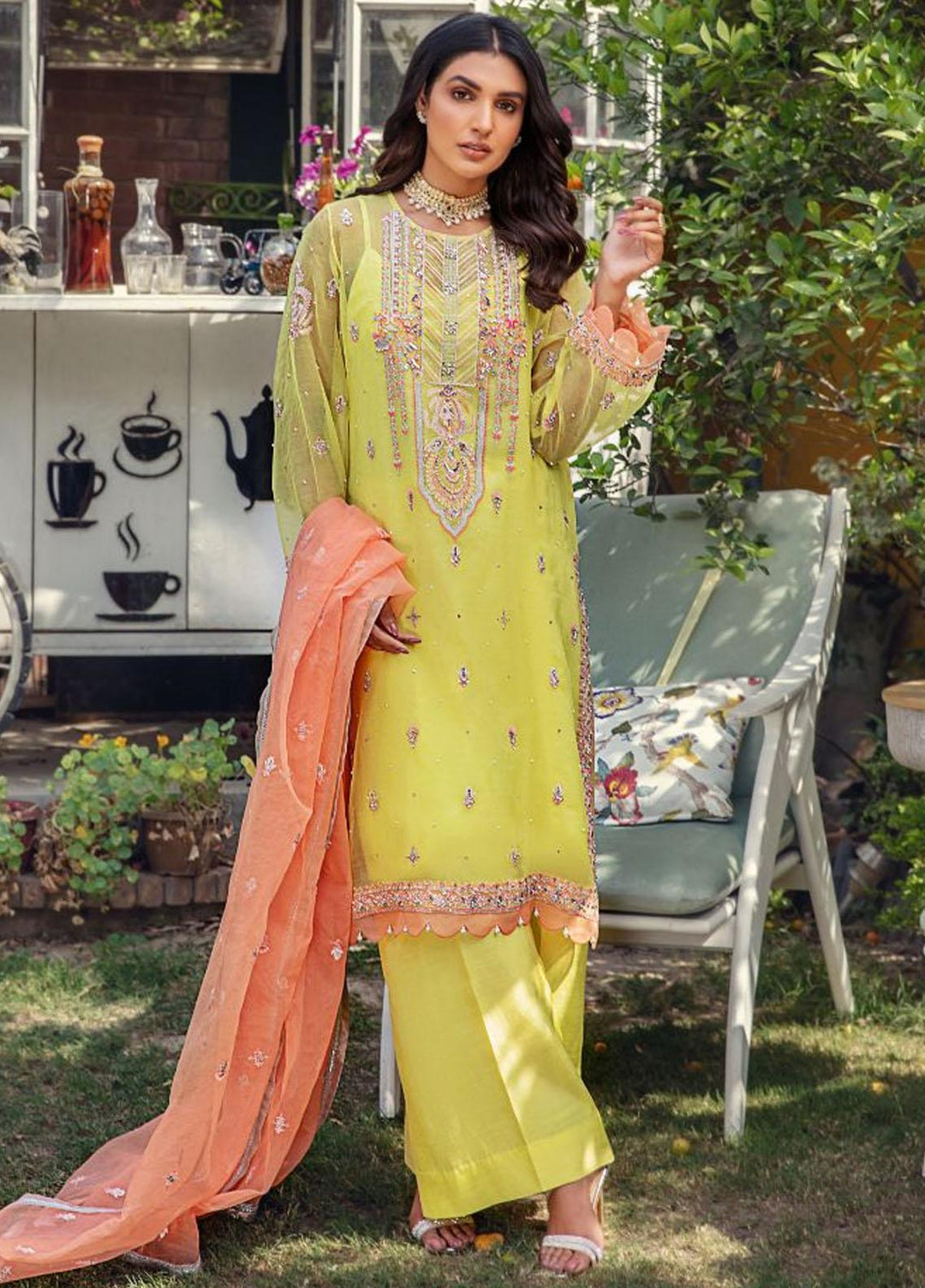 Malook By Shazia Ovais Pret Embroidered Organza 3 Piece Suit MLK23NJ Gulnaz
