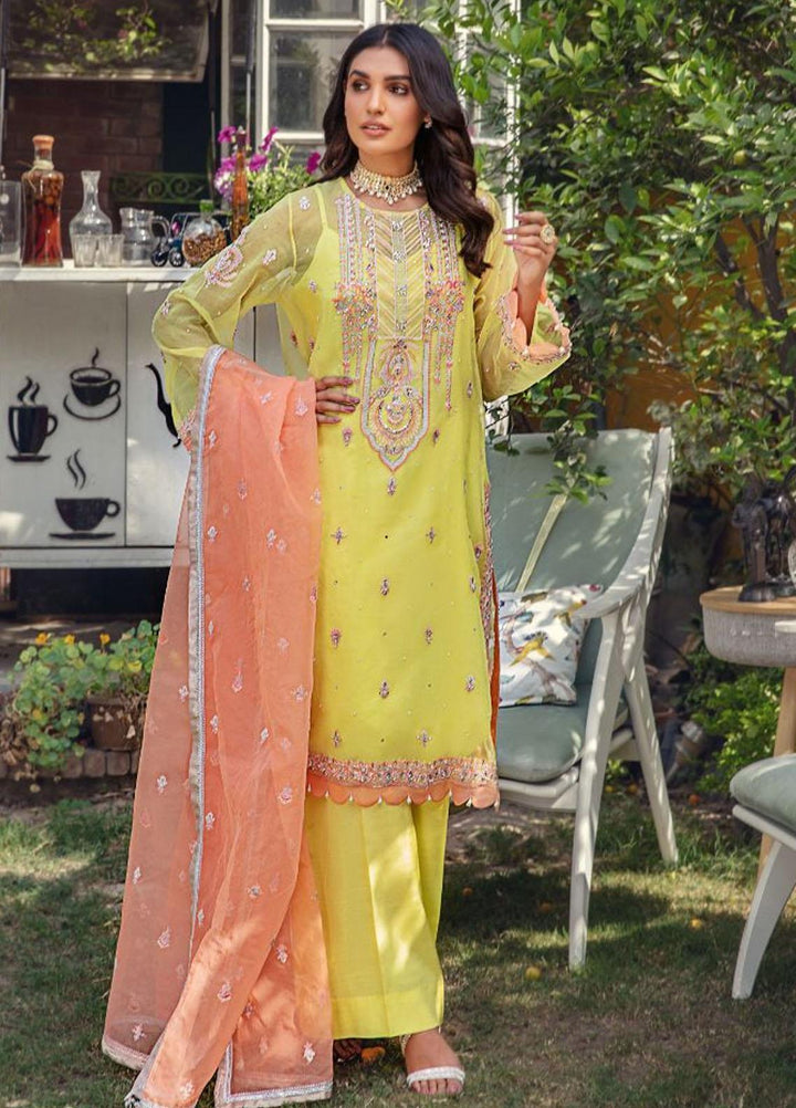 Malook By Shazia Ovais Pret Embroidered Organza 3 Piece Suit MLK23NJ Gulnaz