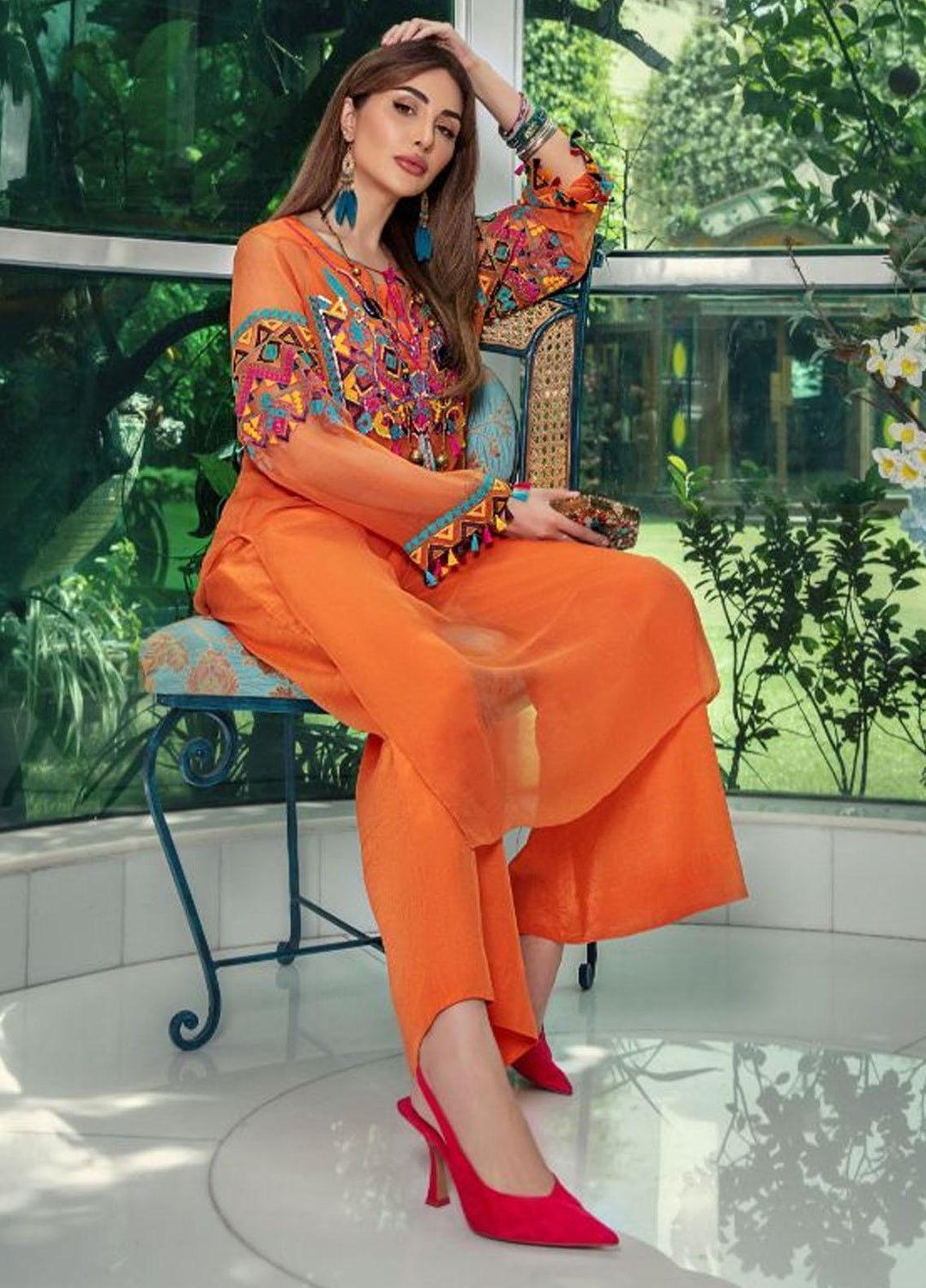 Malook By Shazia Ovais Pret Embroidered Chiffon 3 Piece Suit MLK23NJ Picasso