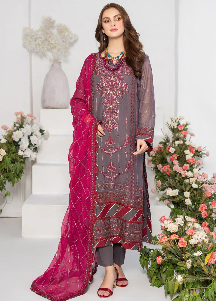 Noor-E-Jahan By Strawberry Embroidered Chiffon Suit Unstitched 4 Piece STB24N D-01 - Festive Collection