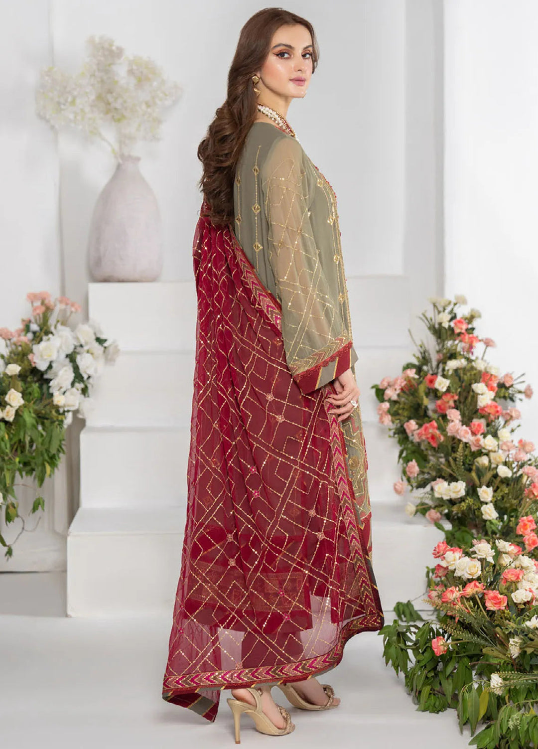 Noor-E-Jahan By Strawberry Embroidered Chiffon Suit Unstitched 4 Piece STB24N D-02 - Festive Collection
