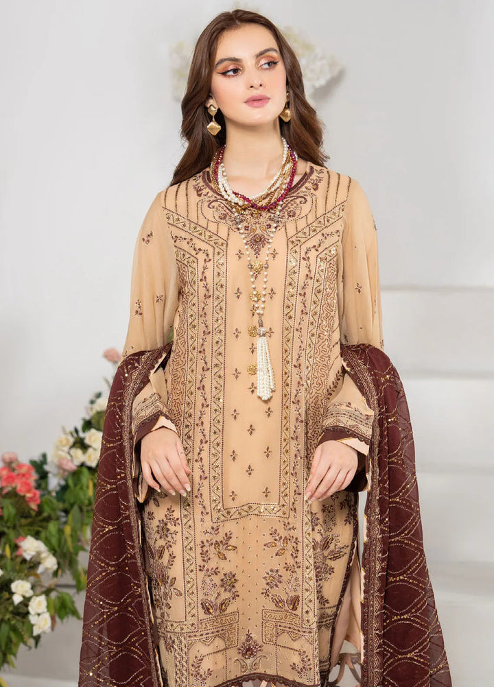 Noor-E-Jahan By Strawberry Embroidered Chiffon Suit Unstitched 4 Piece STB24N D-03 - Festive Collection