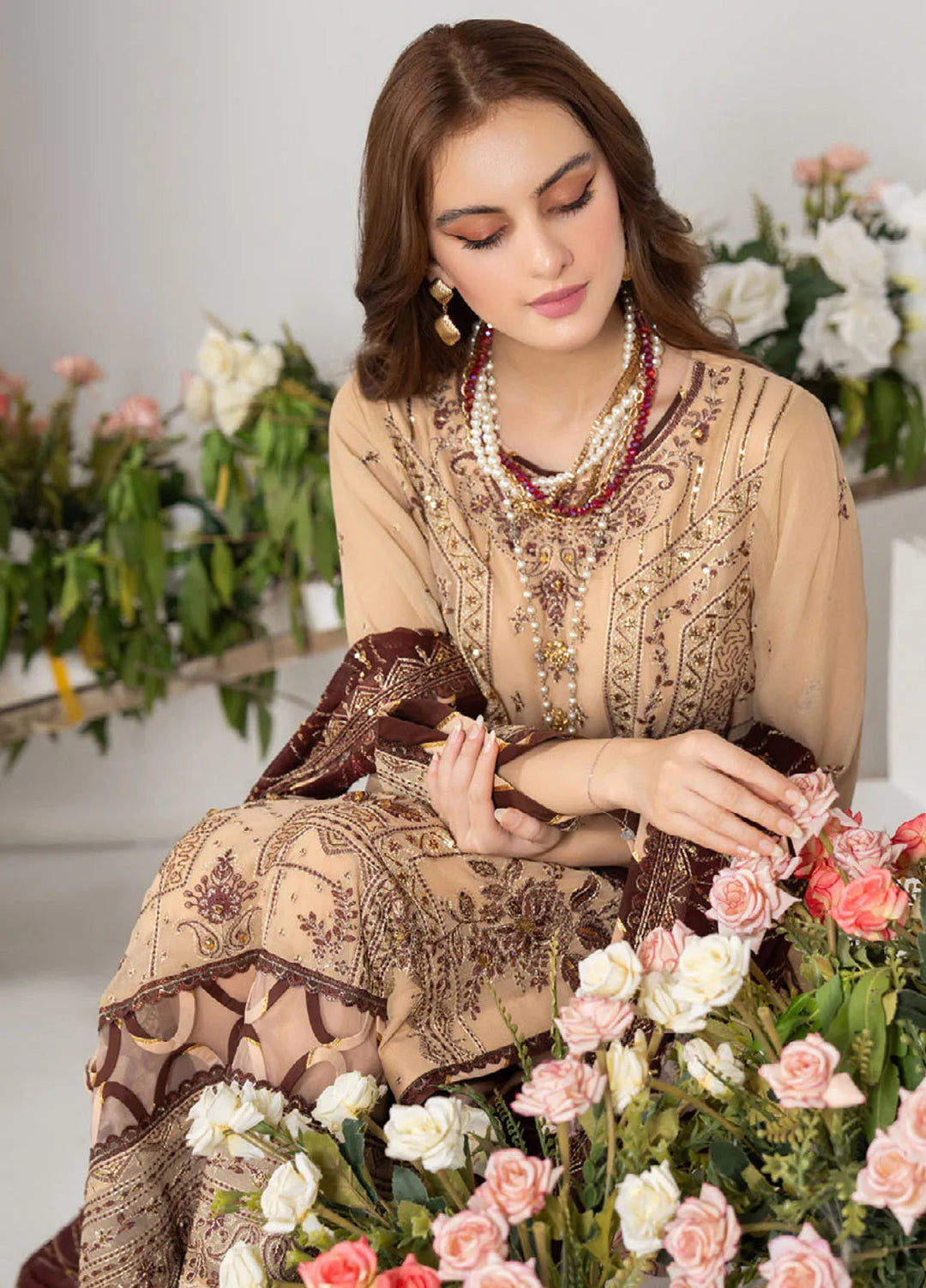 Noor-E-Jahan By Strawberry Embroidered Chiffon Suit Unstitched 4 Piece STB24N D-03 - Festive Collection