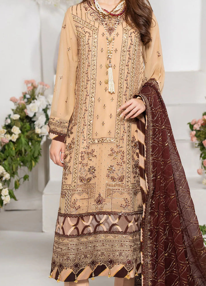 Noor-E-Jahan By Strawberry Embroidered Chiffon Suit Unstitched 4 Piece STB24N D-03 - Festive Collection