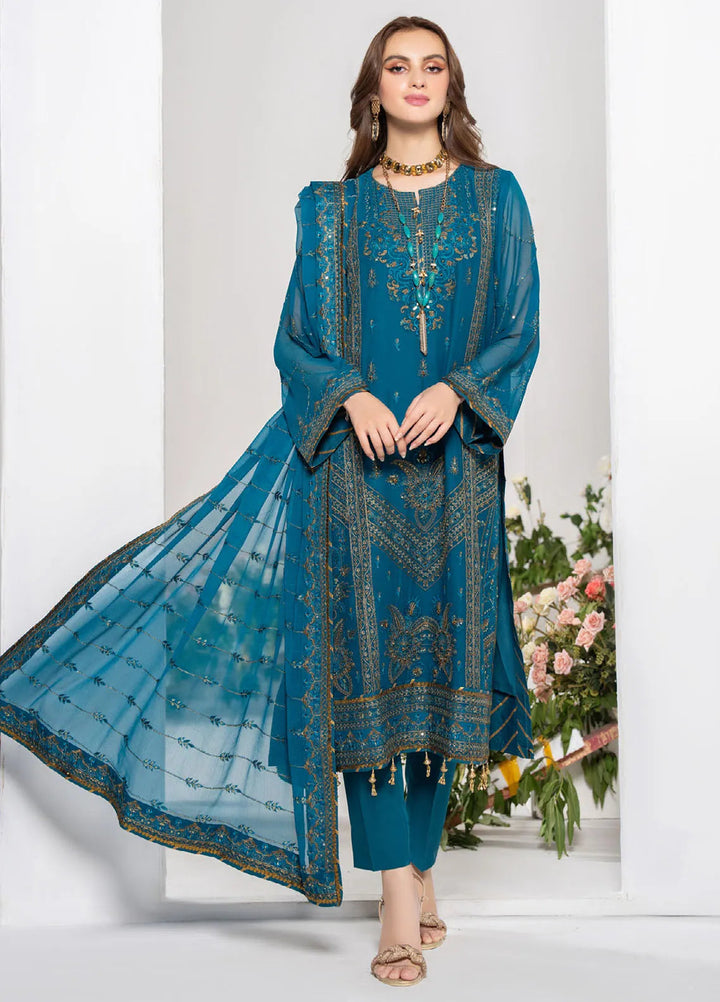 Noor-E-Jahan By Strawberry Embroidered Chiffon Suit Unstitched 4 Piece STB24N D-04 - Festive Collection