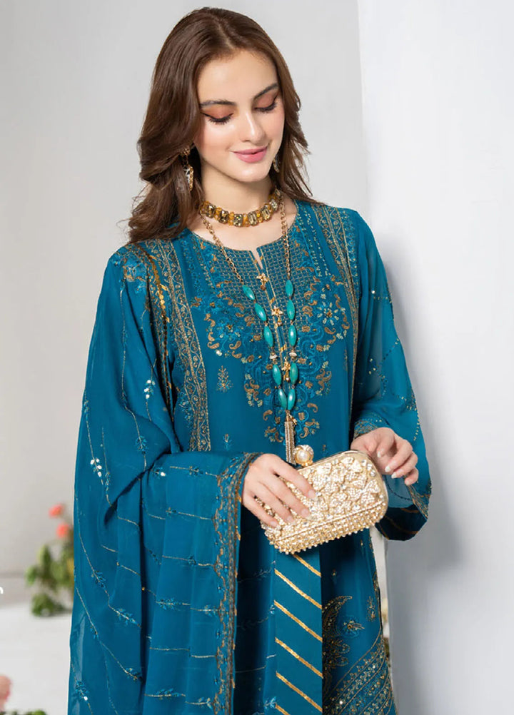 Noor-E-Jahan By Strawberry Embroidered Chiffon Suit Unstitched 4 Piece STB24N D-04 - Festive Collection
